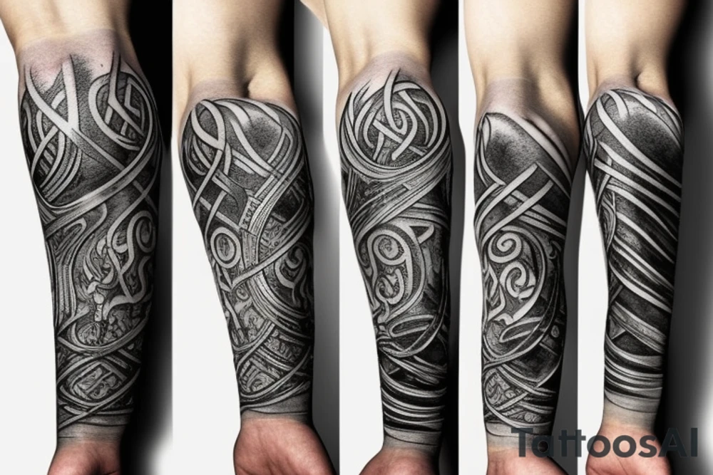 Norse forearm bands with runes
Lord of the rings inspired images tattoo idea