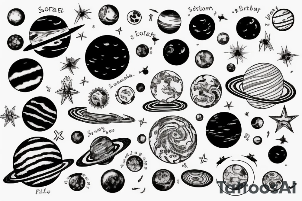 solar system tattoo idea