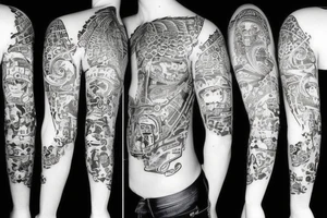 Black can with funny hat tattoo idea