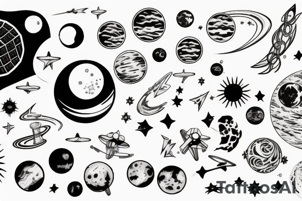 solar system tattoo idea