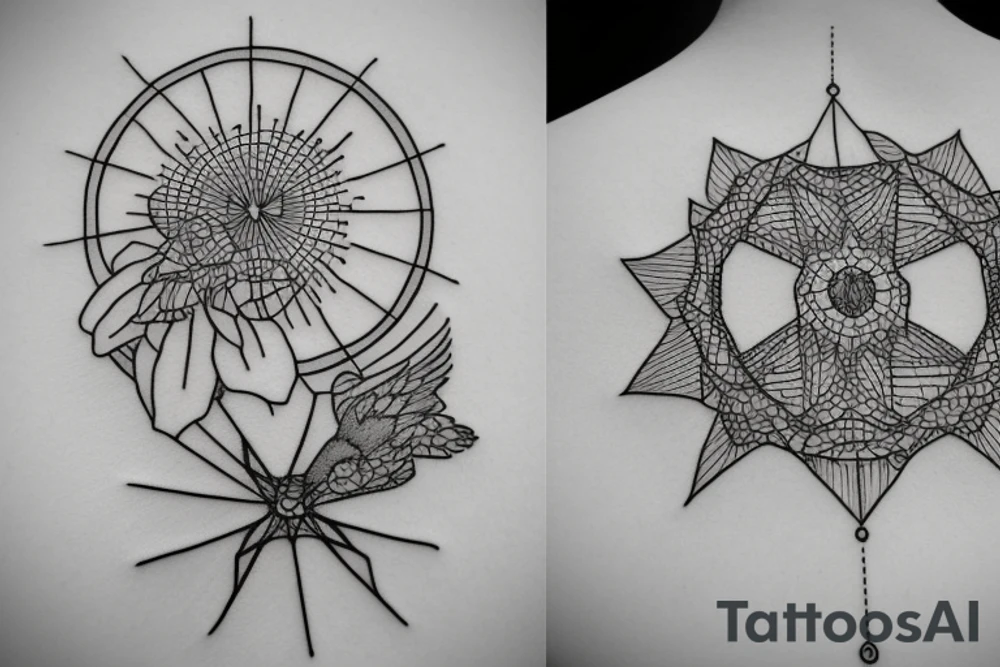 minimalist hanging bridge tattoo idea