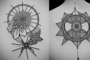 minimalist hanging bridge tattoo idea