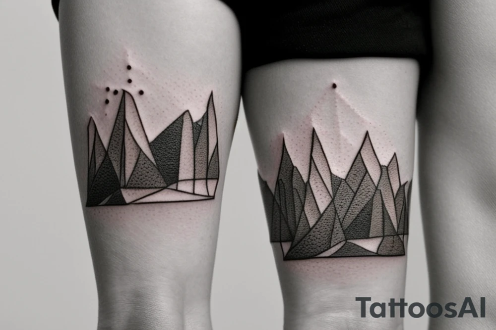minimalist hanging bridge tattoo idea