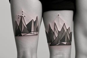 minimalist hanging bridge tattoo idea