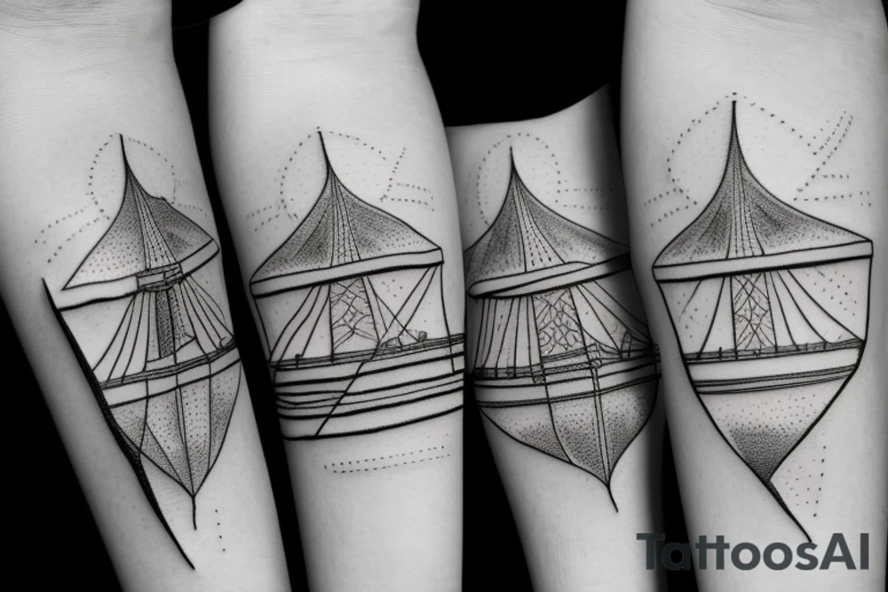 simple suspension bridge tattoo idea