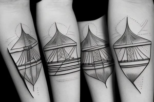simple suspension bridge tattoo idea