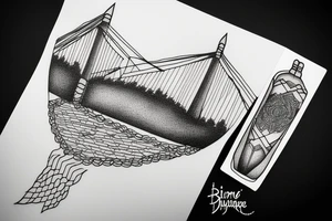 simple suspension bridge tattoo idea