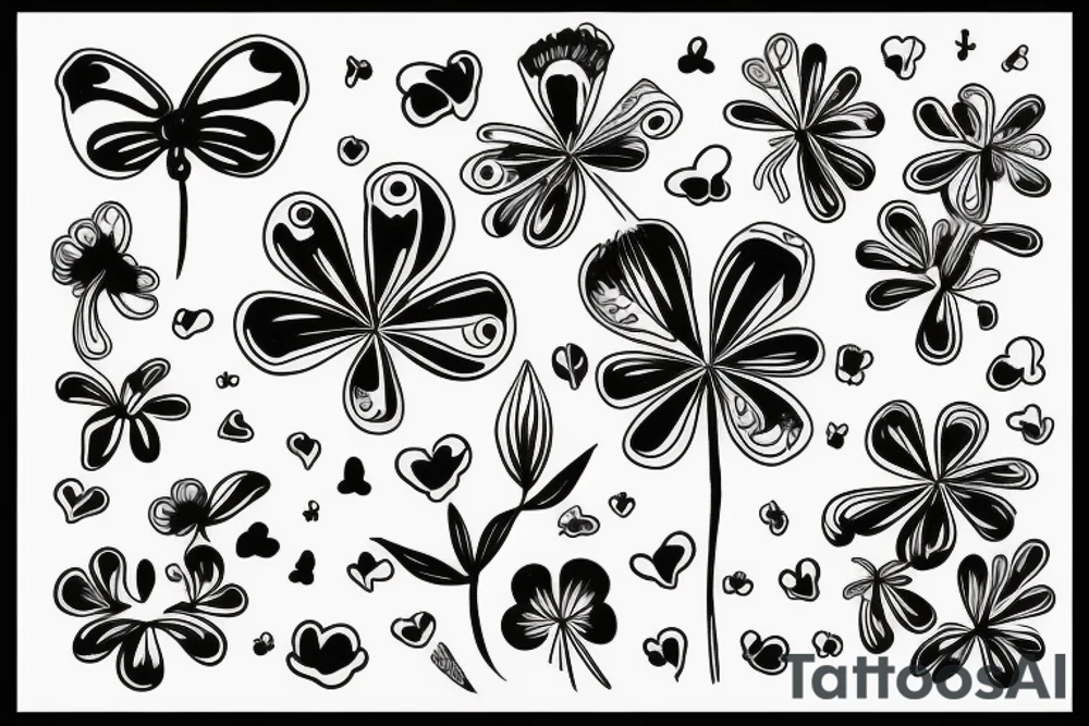 clover lack of luck tattoo idea