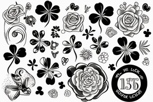 clover lack of luck tattoo idea