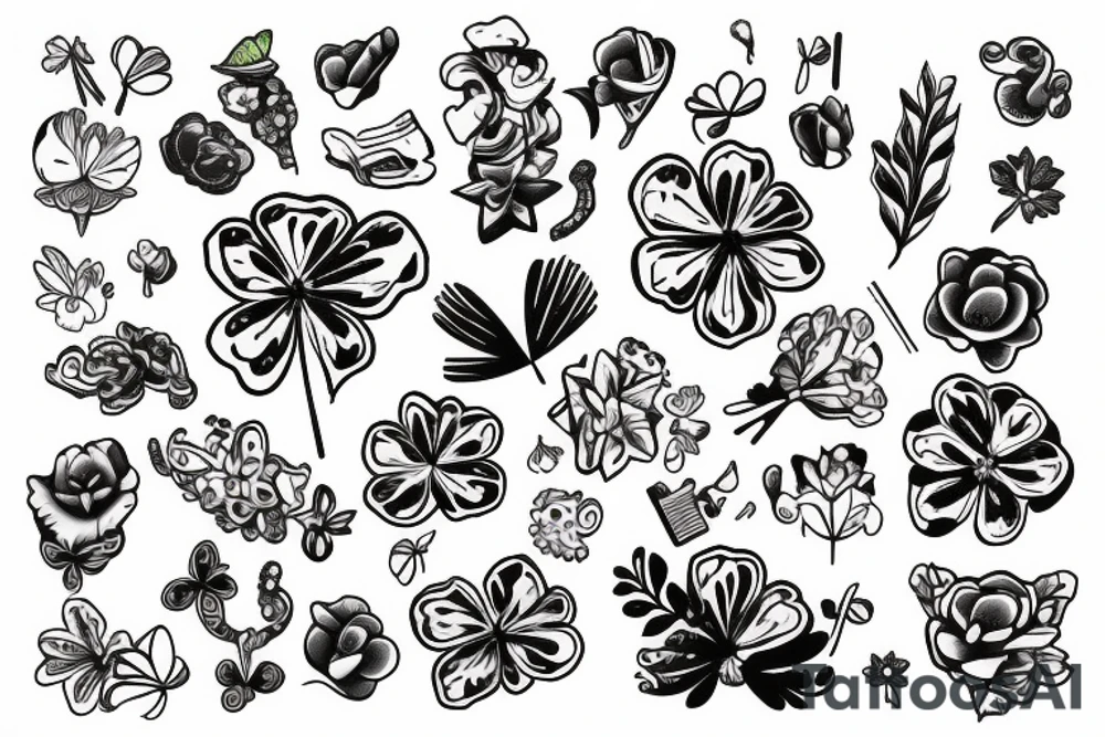 clover lack of luck tattoo idea
