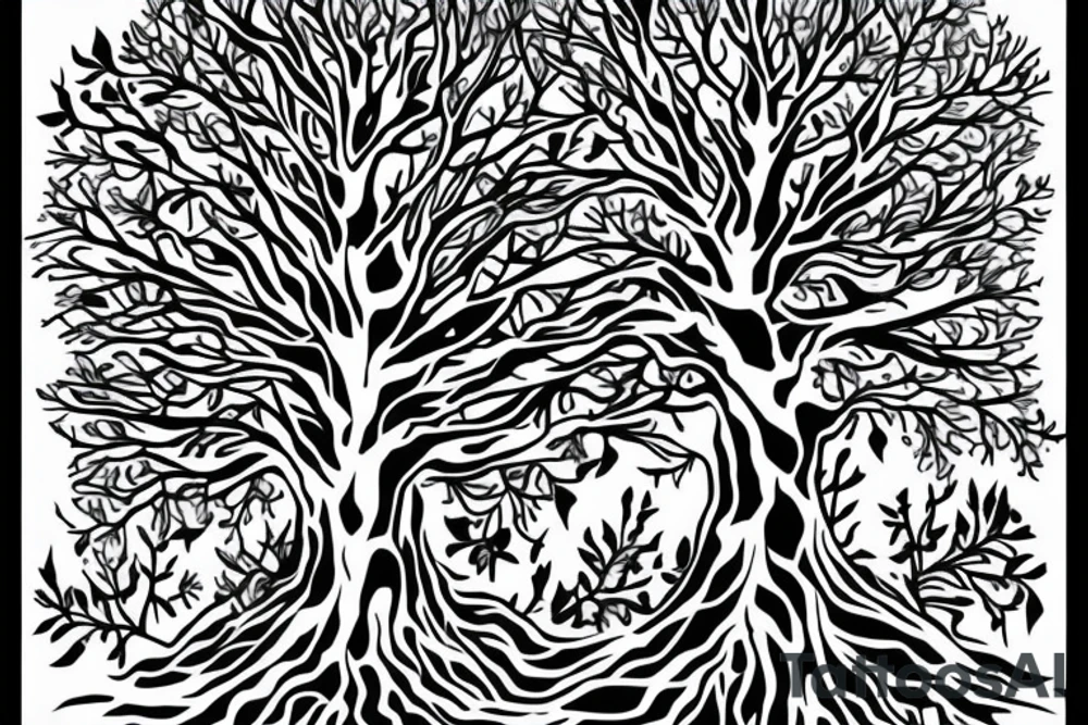 tree with alivia and hayden incorporated into the branches tattoo idea