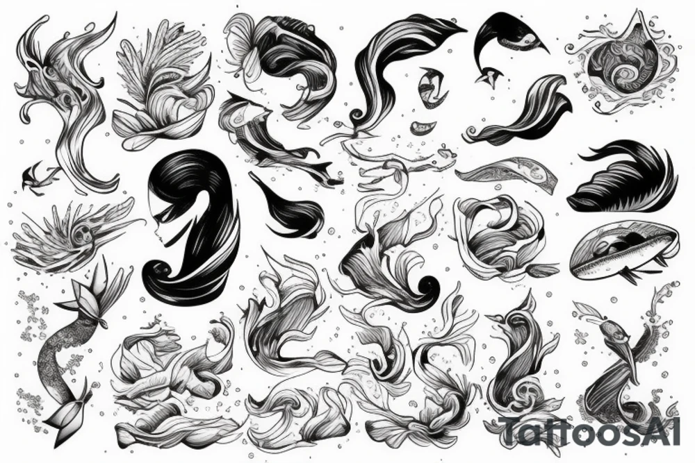 something related with snowing and sea waves tattoo idea