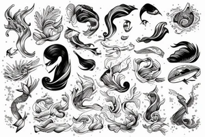 something related with snowing and sea waves tattoo idea