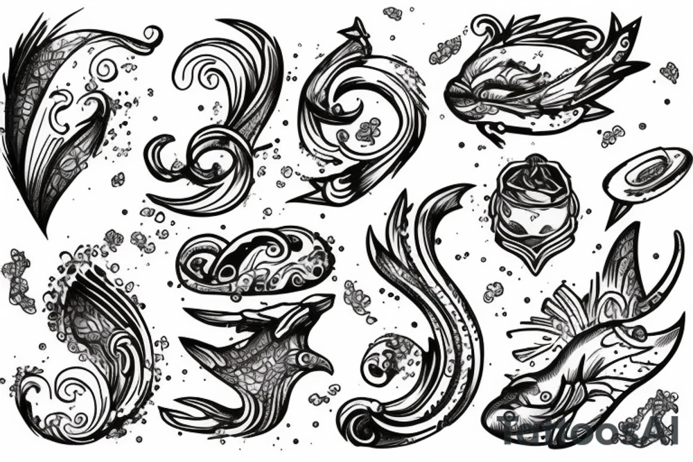 something related with snowing and sea waves tattoo idea