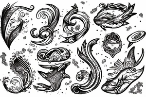 something related with snowing and sea waves tattoo idea