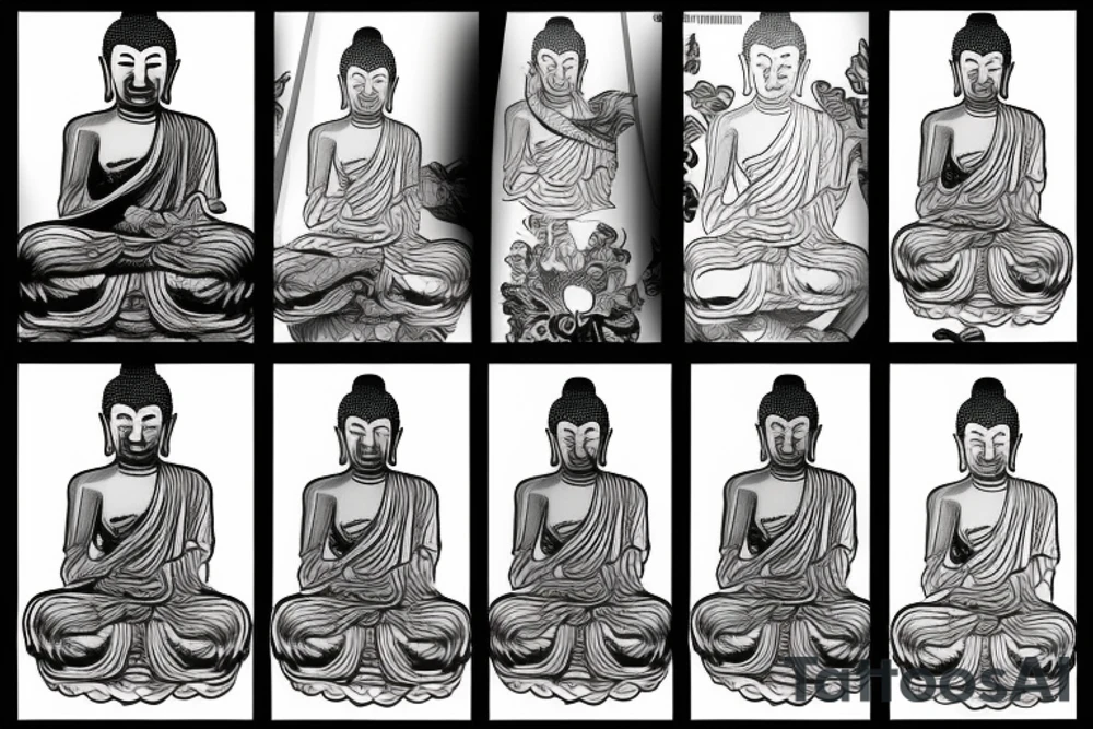 Buddha in deep meditation tattoo idea