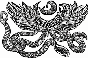 Snake, wings, greece tattoo idea