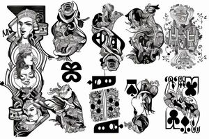 queen of clubs king of clubs tattoo idea