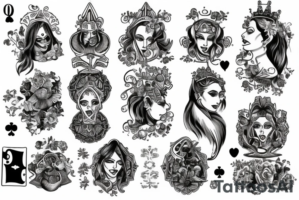 queen of clubs tattoo idea