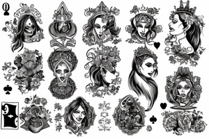 queen of clubs tattoo idea