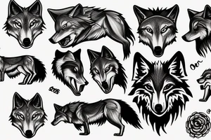 An artistic wolf runing and howling tattoo idea