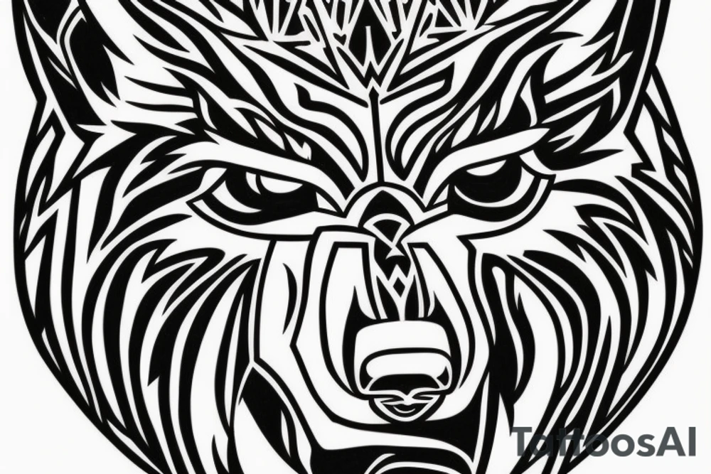 An artistic wolf runing and howling tattoo idea
