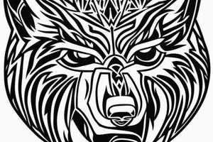An artistic wolf runing and howling tattoo idea