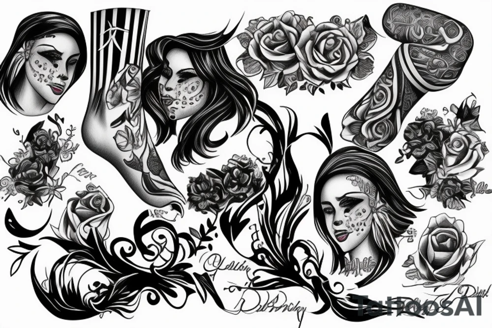 acouple, one to be at a male leg and other to be at female leg tattoo idea