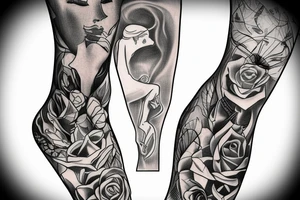 acouple, one to be at a male leg and other to be at female leg tattoo idea