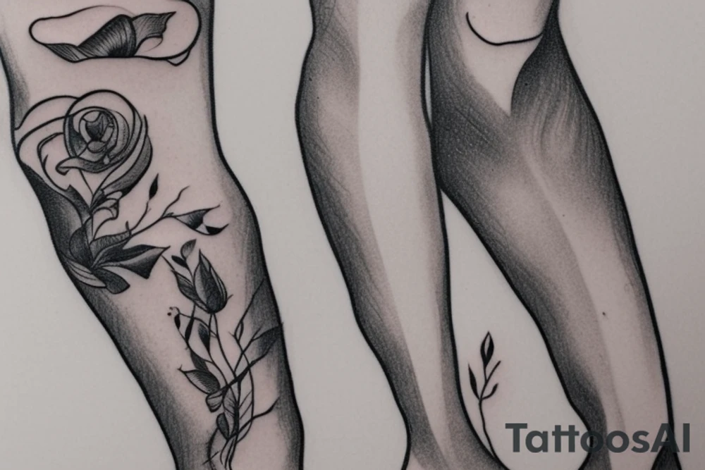 a couple, one to be at a male leg and other to be at female leg tattoo idea