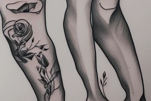 a couple, one to be at a male leg and other to be at female leg tattoo idea