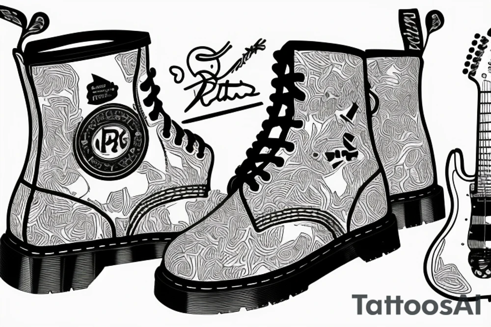 Electric guitar and dr martens at a concert tattoo idea Electric guitar and dr martens at a concert tattoo idea