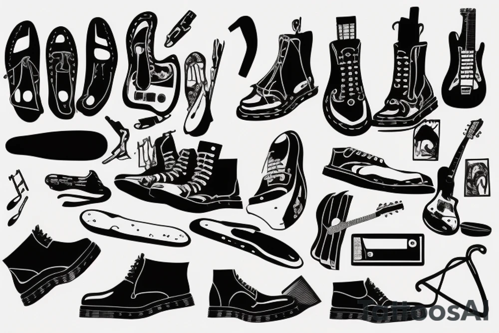 Electric guitar and dr martens at a concert tattoo idea