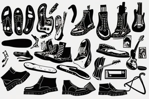 Electric guitar and dr martens at a concert tattoo idea