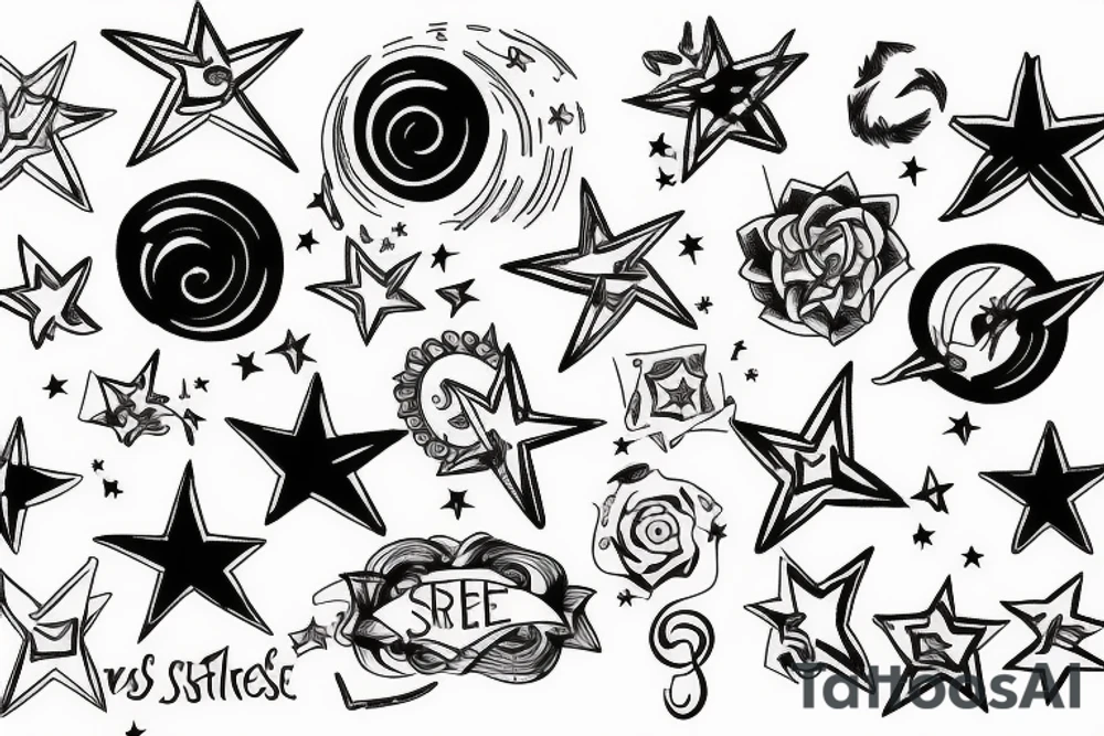 Stress and stars tattoo idea