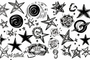 Stress and stars tattoo idea
