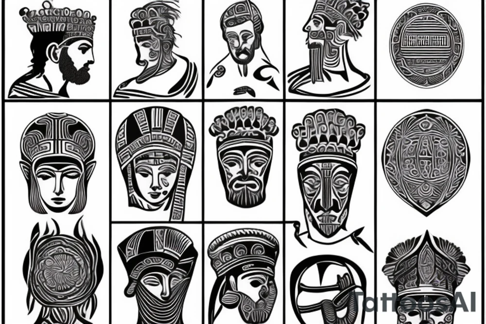 ancient Greek man tattoo idea