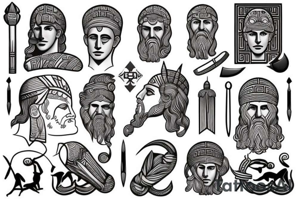 ancient Greek man tattoo idea