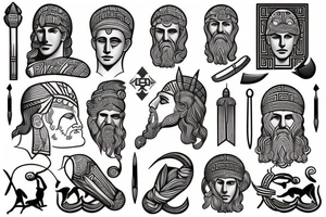 ancient Greek man tattoo idea