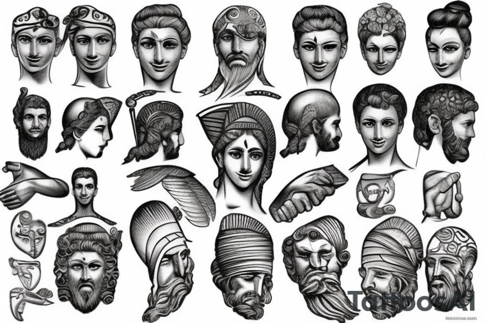 ancient Greek man tattoo idea