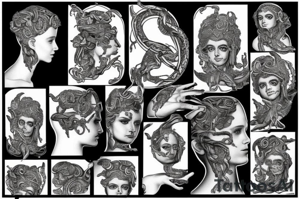 Perseus holding Medusa's head tattoo idea
