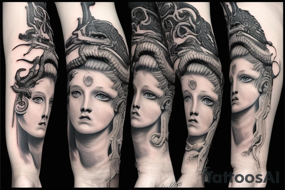 Perseus holding Medusa's head tattoo idea