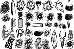 nail in stick and poke design tattoo idea