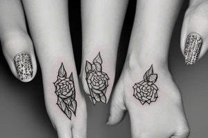 nail in stick and poke design tattoo idea