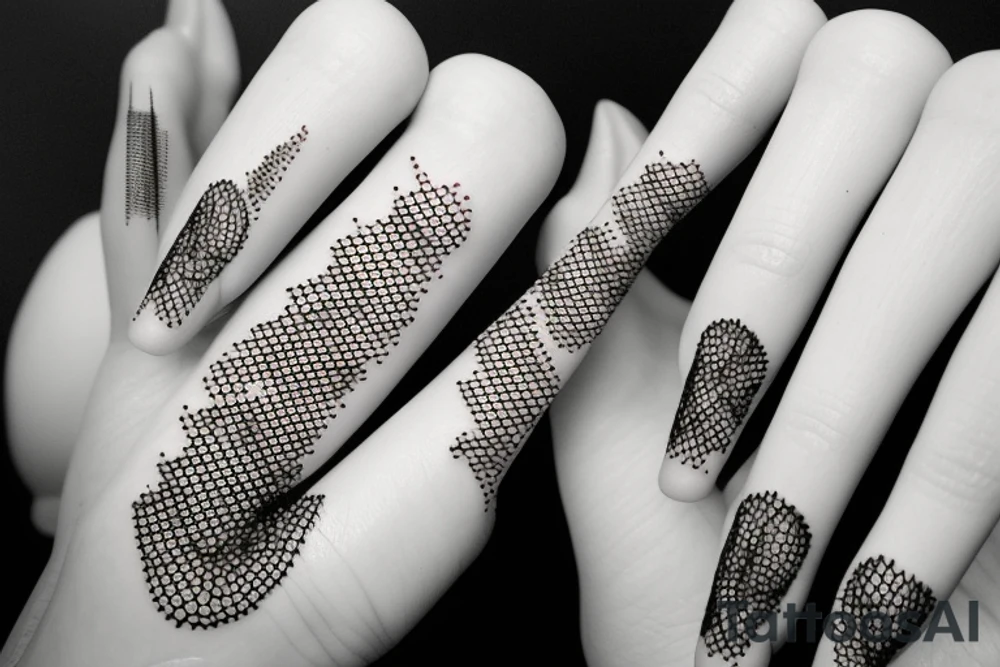 thin long spicky nail tattoo idea