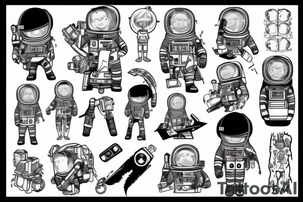 chainsaw man anime astronaut tattoo idea