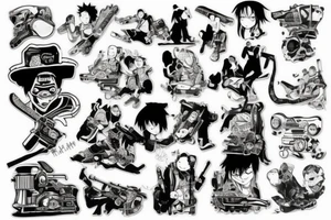 chainsaw man anime tattoo idea