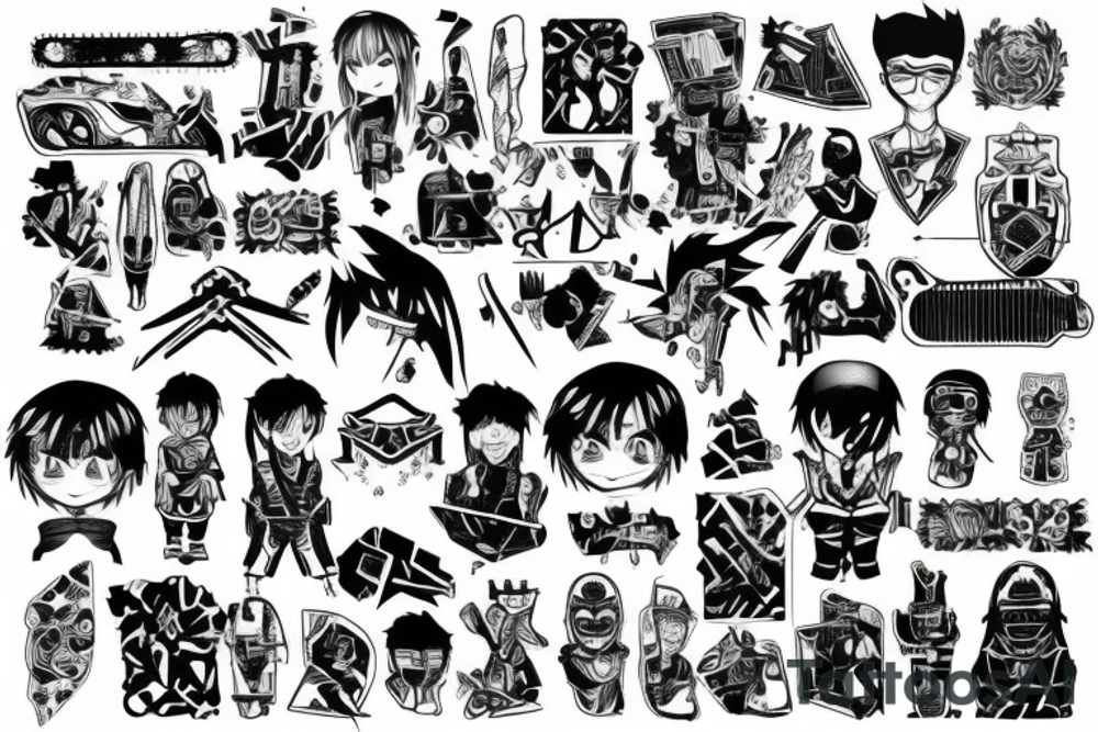 chainsaw man anime celtics pochita geometric tattoo idea