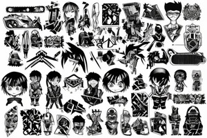 chainsaw man anime celtics pochita geometric tattoo idea