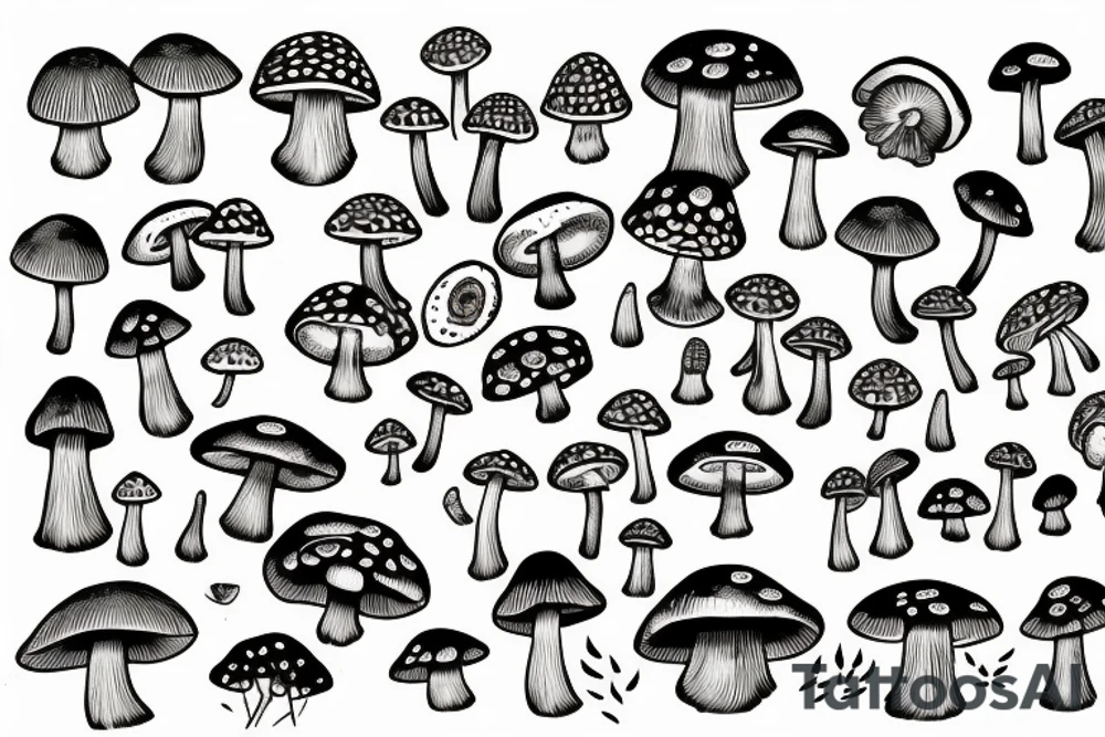 mushroom tattoo idea